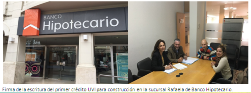 Banco Hipotecario otorgó el primer crédito UVI para construcción