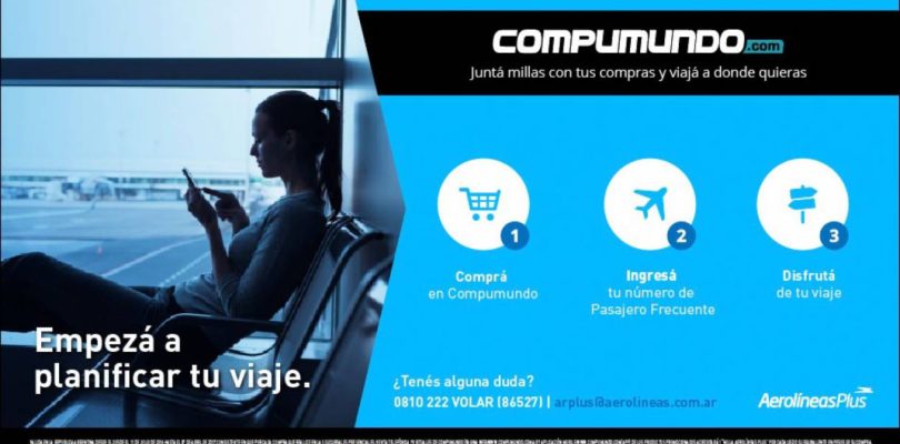 Promoción de Compumundo y Aerolíneas Argentinas para sumar millas