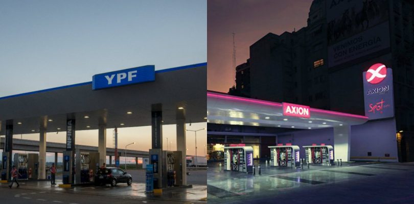 Aumento de naftas: YPF subió un 4% y Axion un 6% el precio de sus combustibles