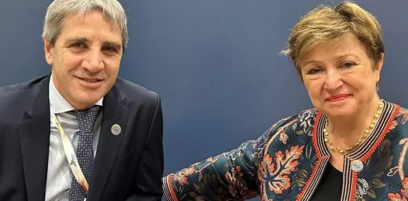 Luis Caputo se reunió con Kristalina Georgieva, titular del FMI, en Río de Janeiro