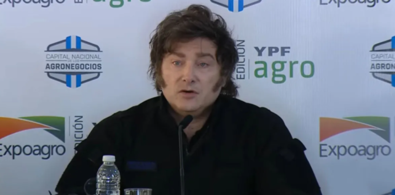 Milei en Expoagro: “Queremos eliminar el cepo y las retenciones para siempre”